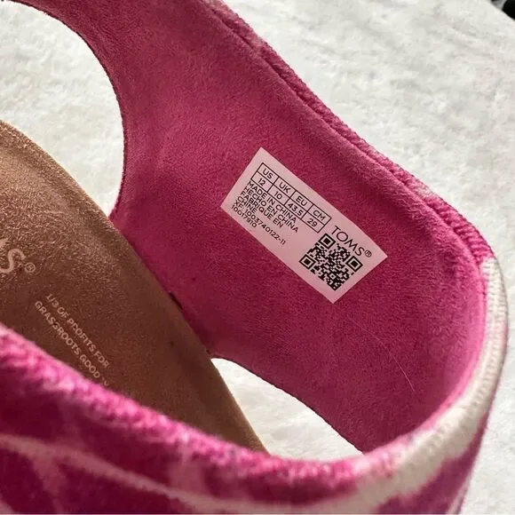 TOMS Majorca Cutout Sandal Fuscia Rose Women’s Size 12 - Picture 6 of 12